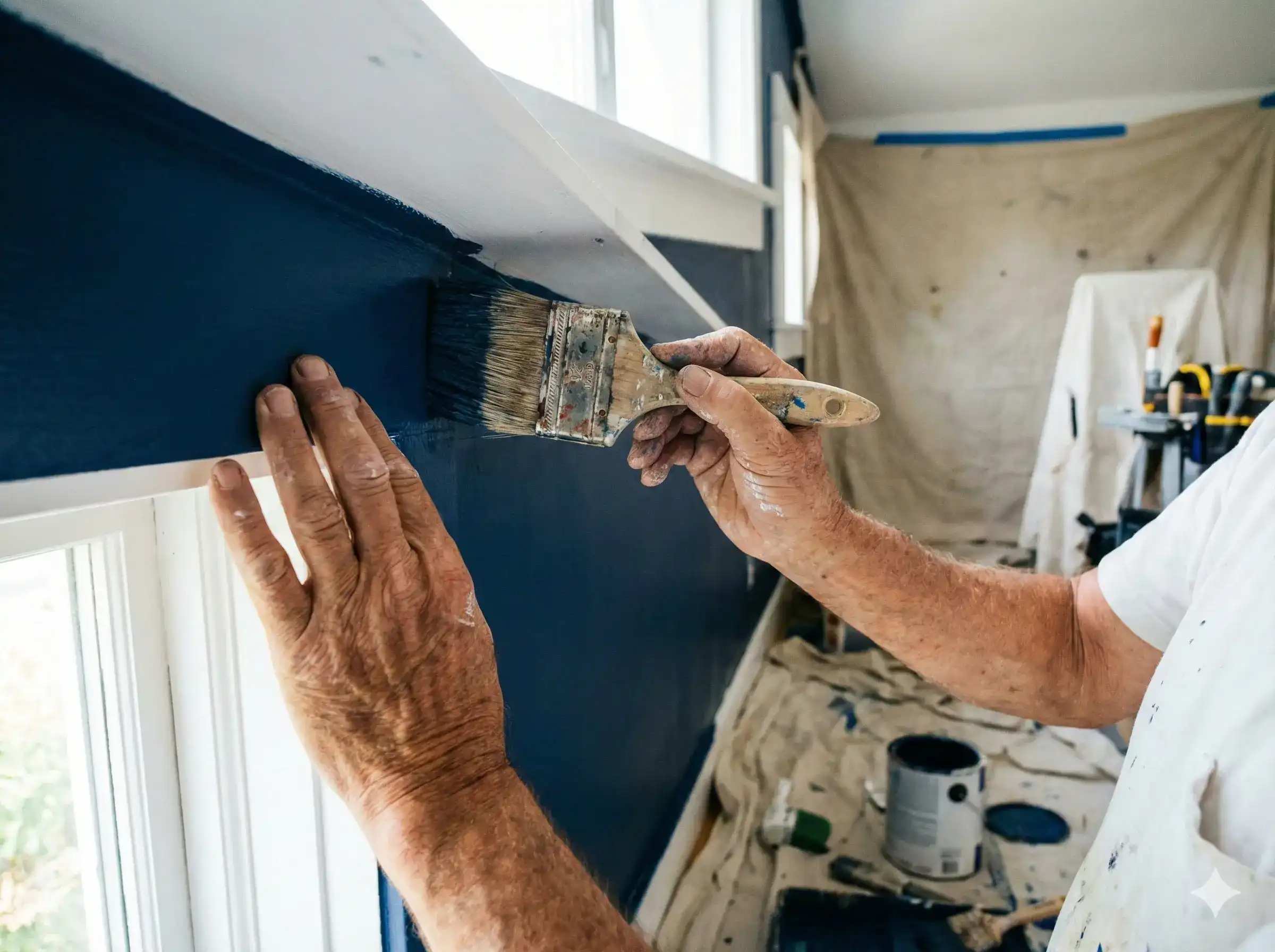 تیم نقاشی ساختمان آلفارنگ در حال کار در تهران